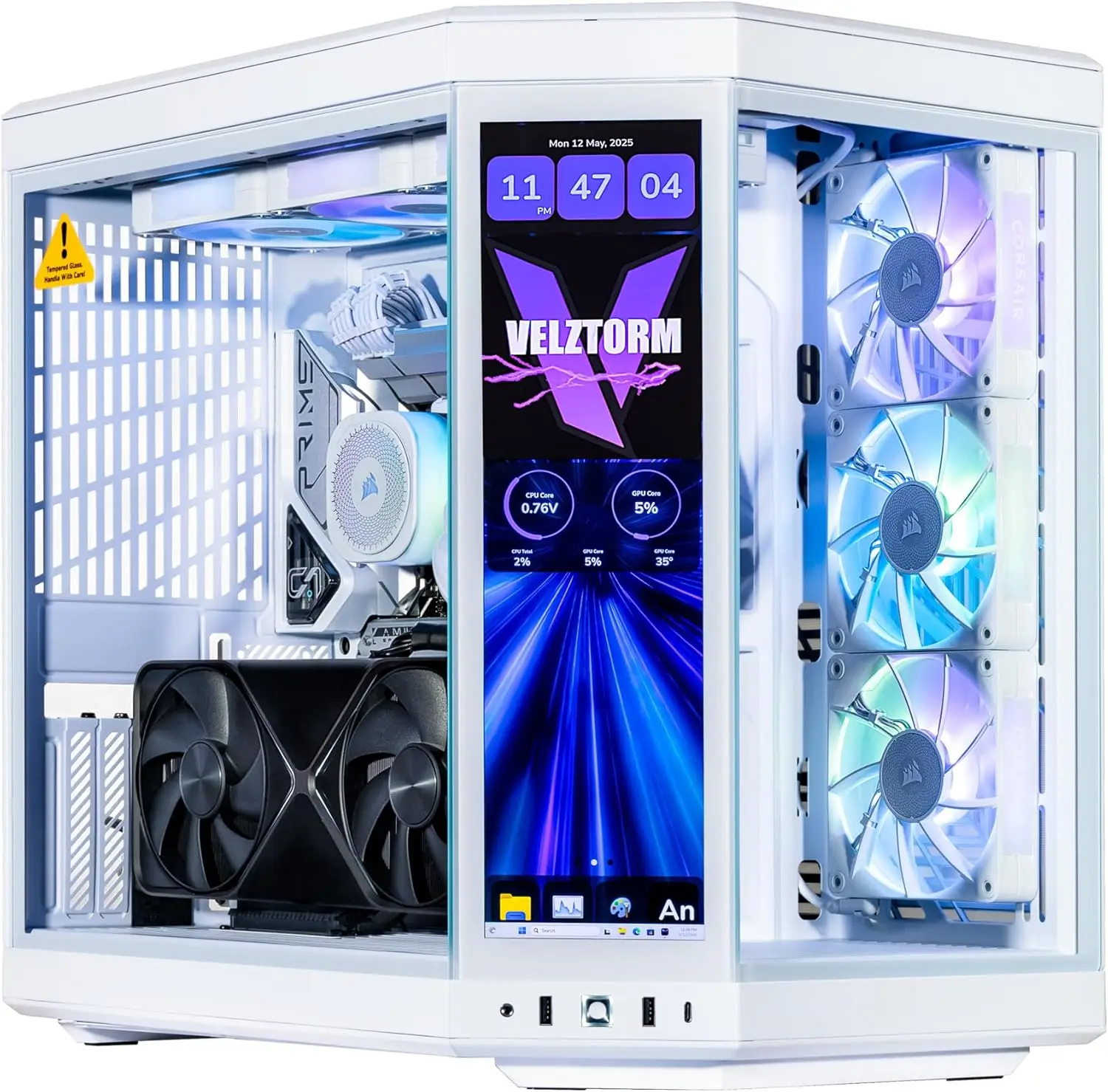 Velztorm LCD White Praetix Cus - Pc Gaming Y70 评论和价格