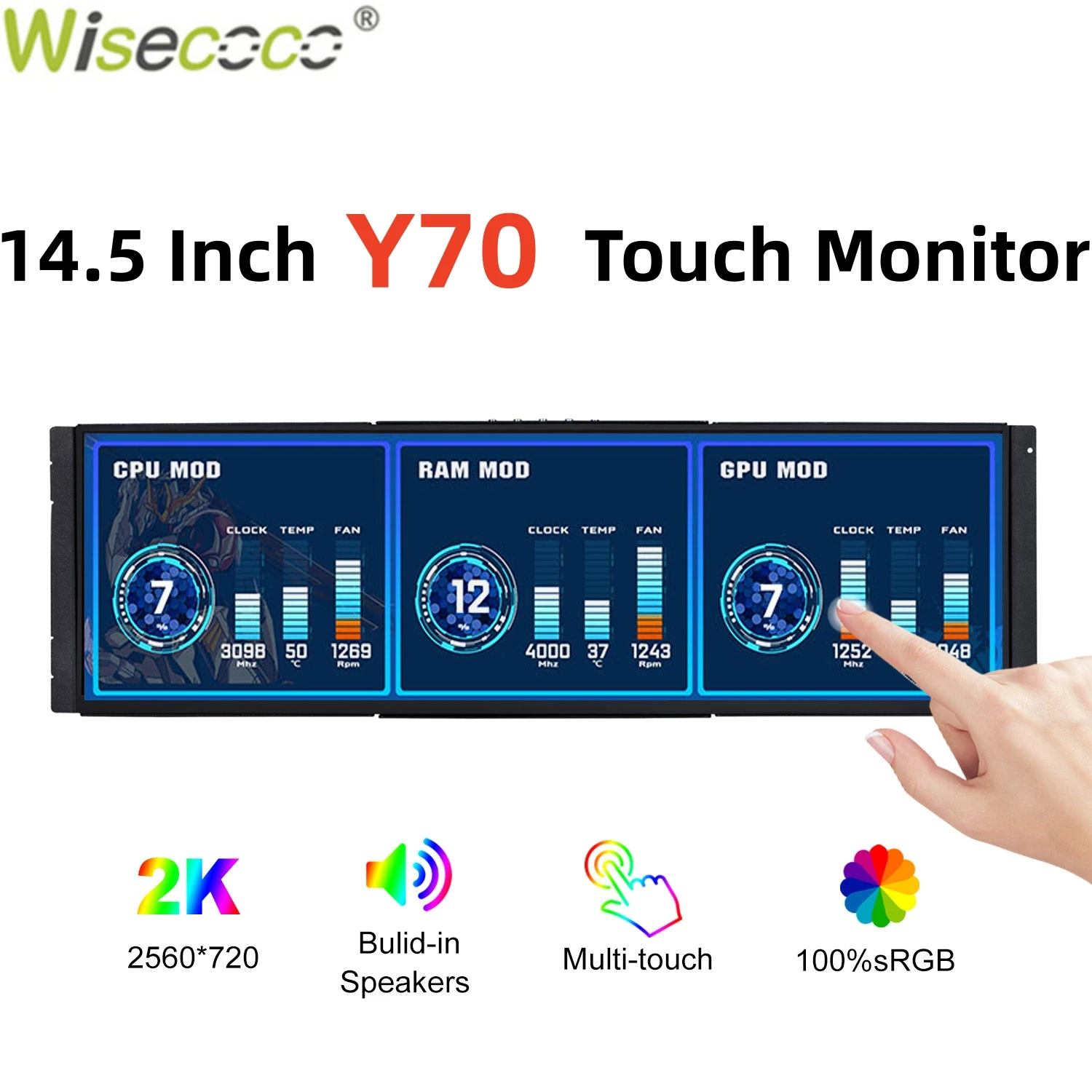 Wisecoco 12.6/14.5 Inch 2K IPS - Pc Gaming Y70 评论和价格